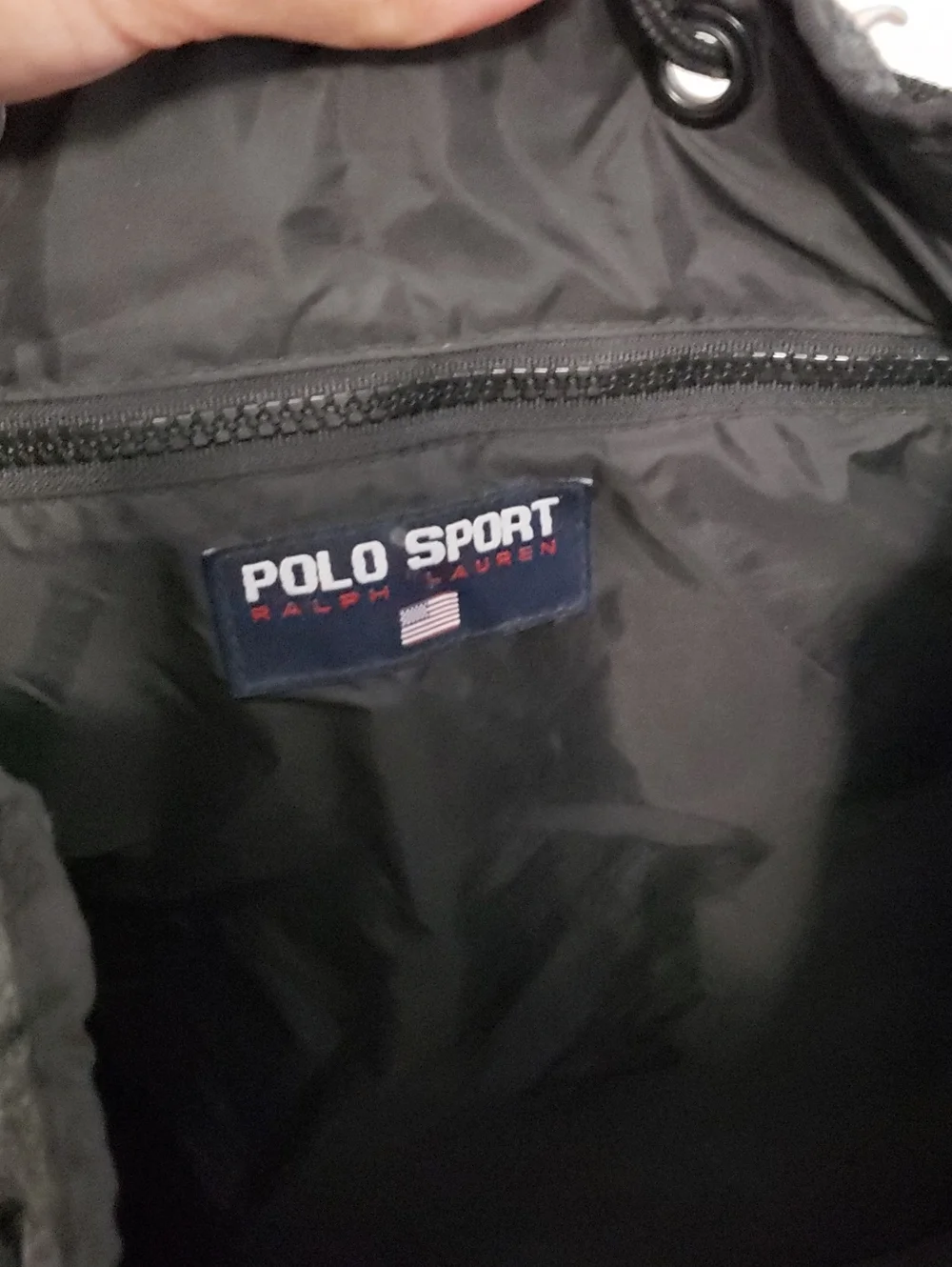 Vintage Ralph Lauren Polo Sport Backpack Bucket Bag Back Pack Grey Wool